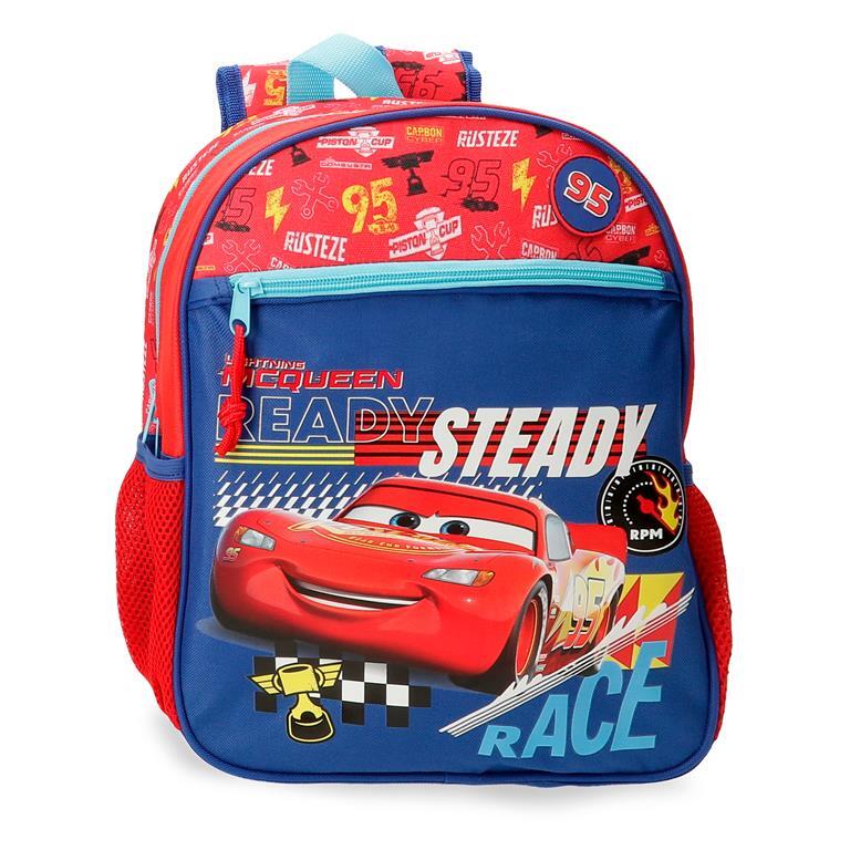 Mochila escolar Niño Disney Cars Lets race  33 cm Rojo