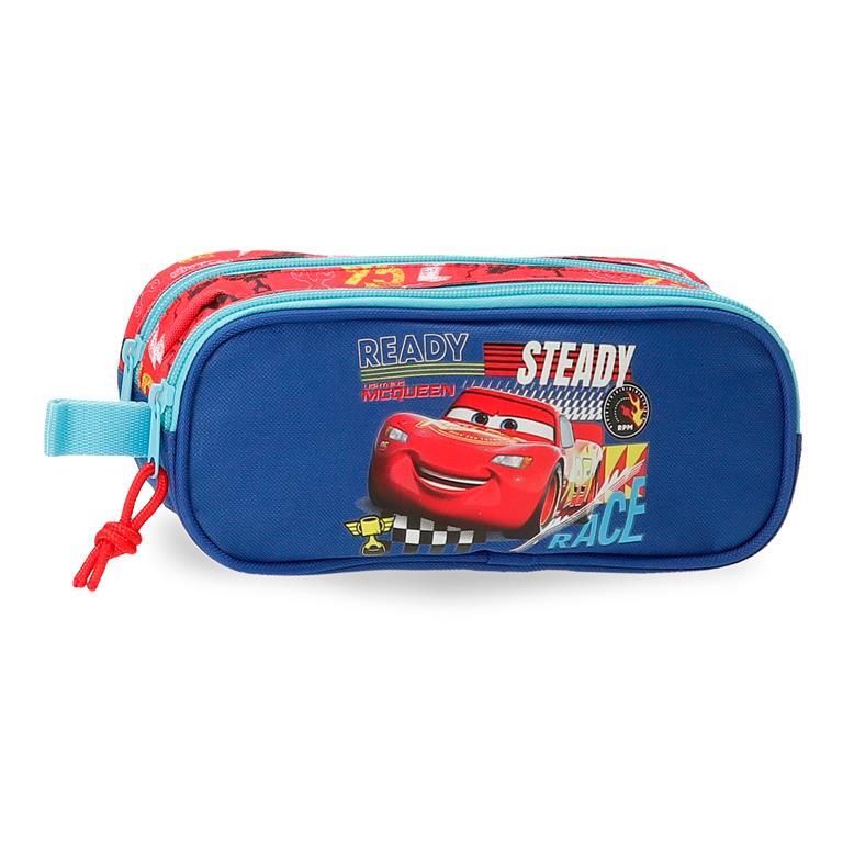 Estuche dos compartimentos Niño Disney Cars Lets race  9 cm Rojo