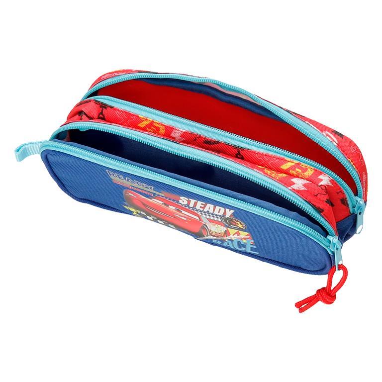 Estuche dos compartimentos Niño Disney Cars Lets race  9 cm Rojo