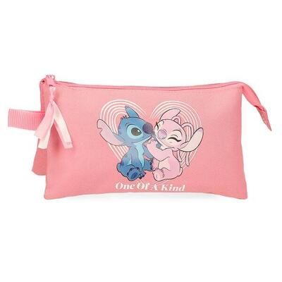 Estuche tres compartimentos Niña Disney Stitch One of a kind 12 cm Rosa
