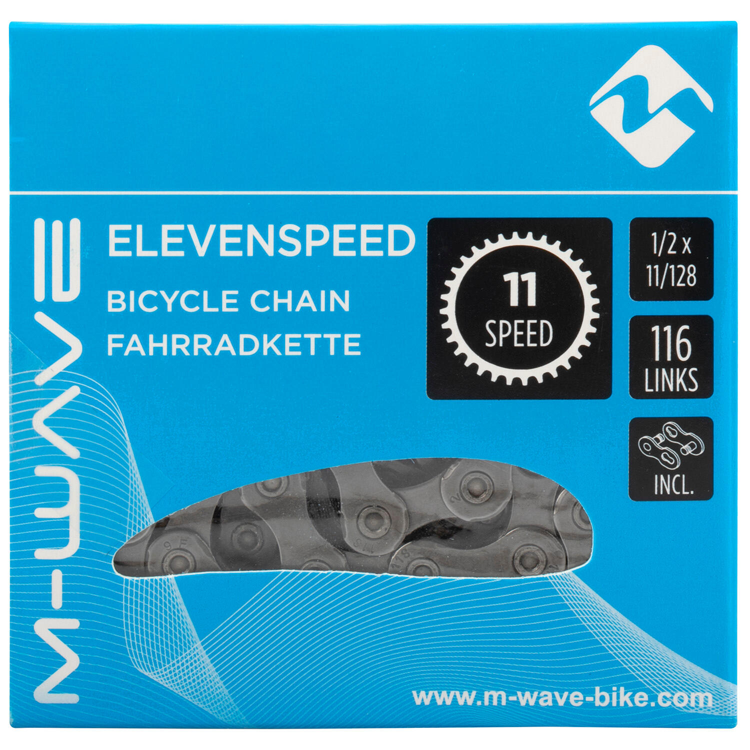 Collier M-Wave M-Wave KMC 11 VITESSE 1 2X11 128 116 SCHAKELS BLISTER 301906 3/4