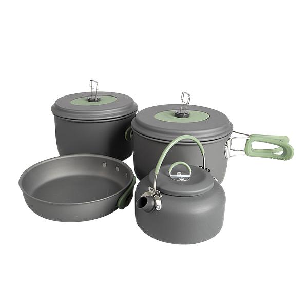 BO-CAMP Explorer Xl 4-Delig Pannenset Pannensets Alu Antraciet