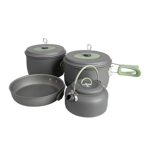 Batería de cocina - Explorer XL - 4 Piezas - Con tetera - Anodizado duro