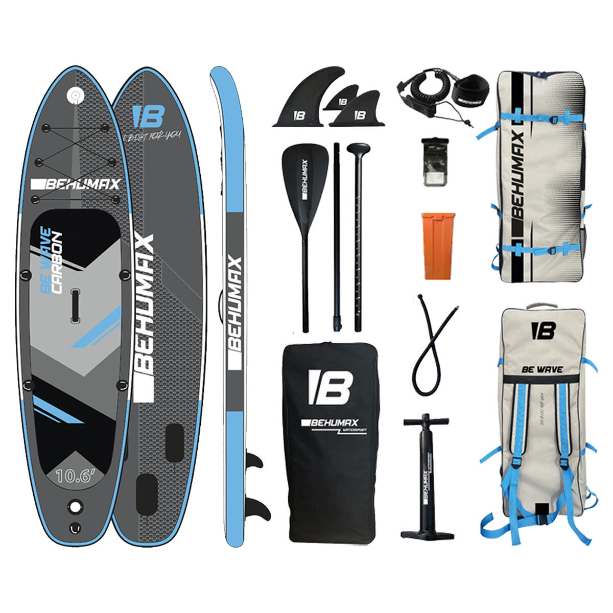 Set tabla de paddle surf be wave carbon 10.6 + mochila explorer