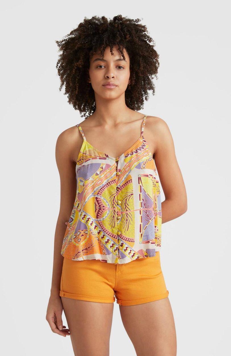 O'NEILL O'neill Hauts TIARE WOVEN TANK TOP  Femmes Yellow Scarf Print 3/5