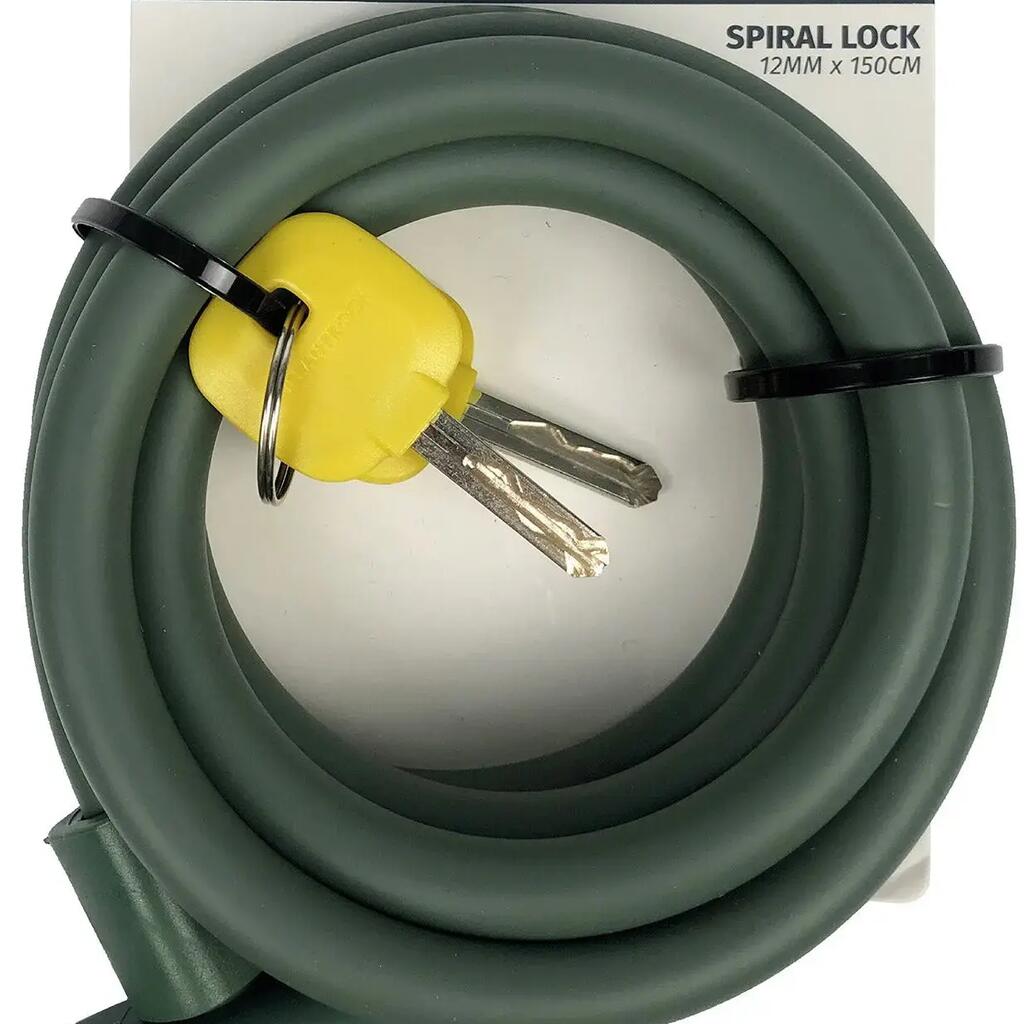 Urbanproof Spiral Lock 12mm x 150cm in Stylish Matte Green