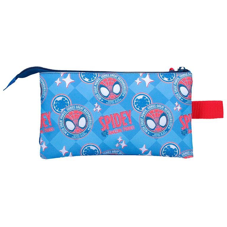 Estuche tres compartimentos Niño Marvel Spidey Power of 3  12 cm Azul