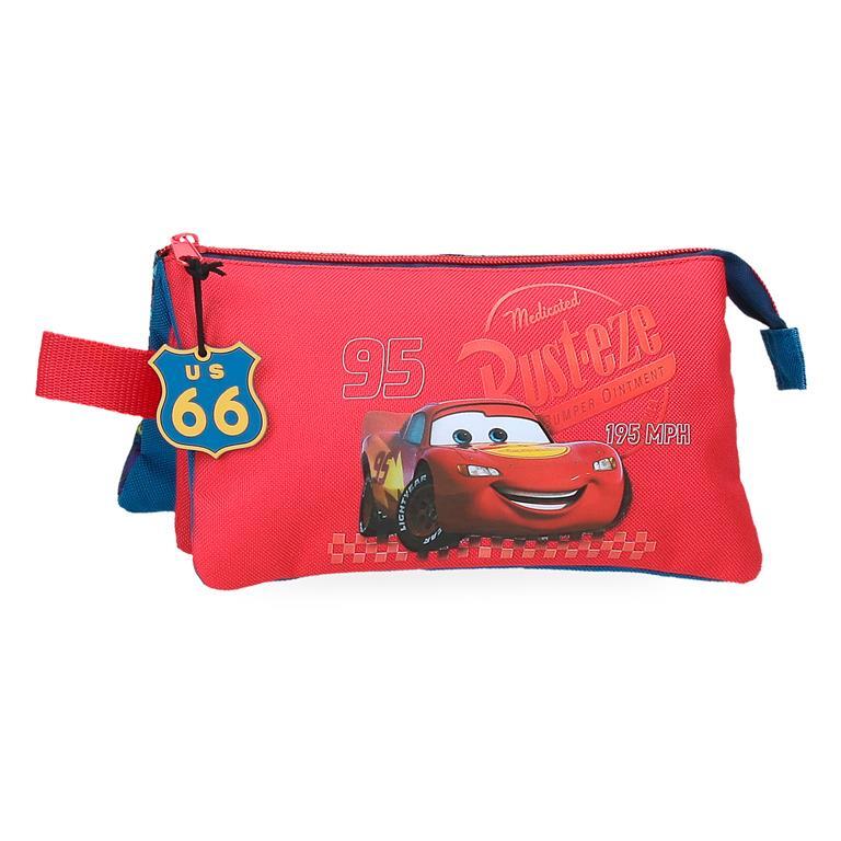 Estuche tres compartimentos Niño Disney Cars RD Trip  12 cm Rojo