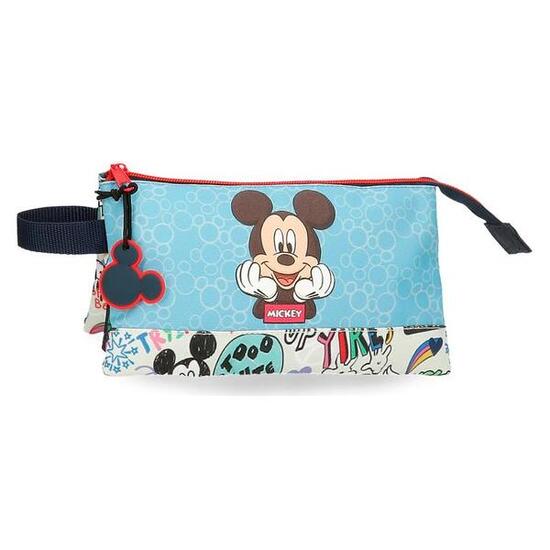 Estuche tres compartimentos Niño Disney Mickey Be Cool 12 cm Azul