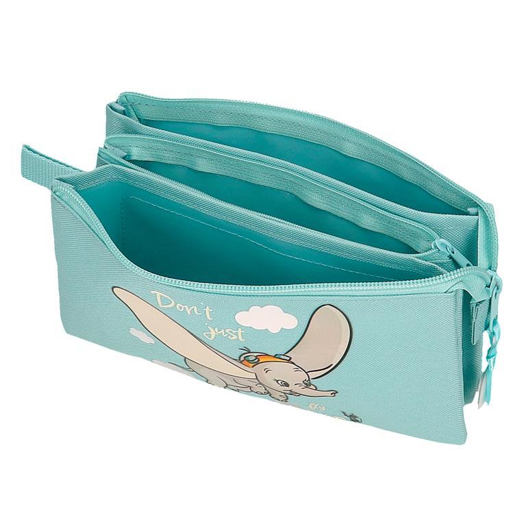 Estuche tres compartimentos Niña Disney Dumbo Fly  12 cm Azul