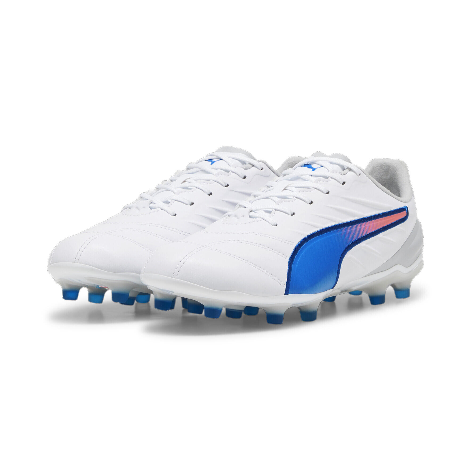 KING PRO FG AG FuBballschuhe Damen PUMA White Bluemazing Flat Light Gray Blue PUMA Decathlon