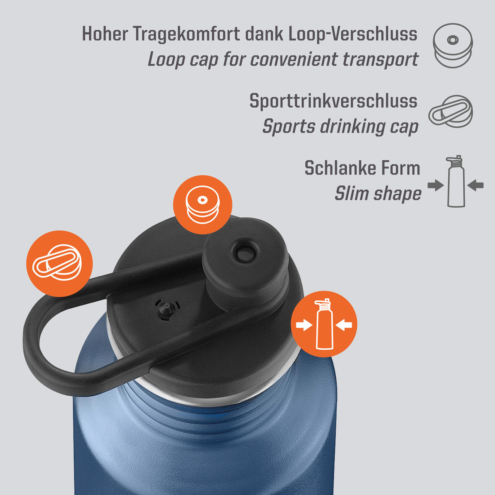 Sport drinkfles Pictor sportfles fiets bidon roestvrij staal 4/7