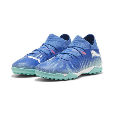 Botas de fútbol Niños FUTURE 7 MATCH TT PUMA Gray Skies White Fizzy Apple Yellow