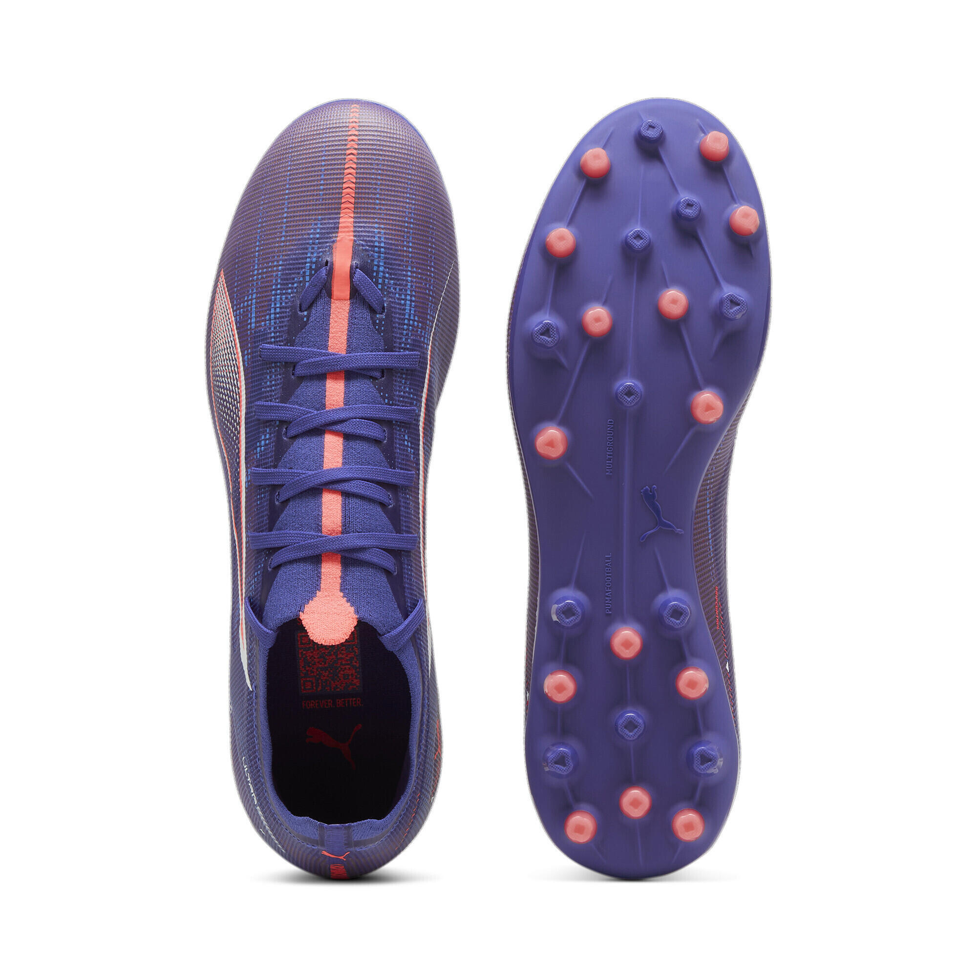 Scarpe da calcio ULTRA 5 MATCH MG PUMA Lapis Lazuli White Sunset Glow Blue Pink 5/7