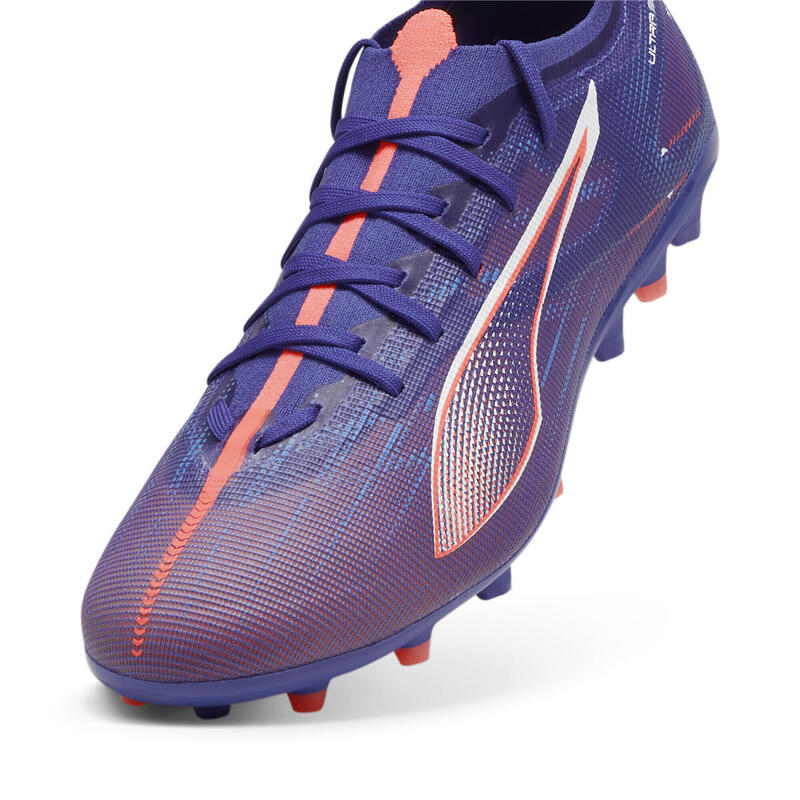 Botas de fútbol ULTRA 5 MATCH MG PUMA Lapis Lazuli White Sunset Glow Blue Pink