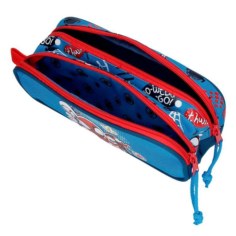 Estuche dos compartimentos Niño Marvel Spidey Go webs go  9 cm Azul