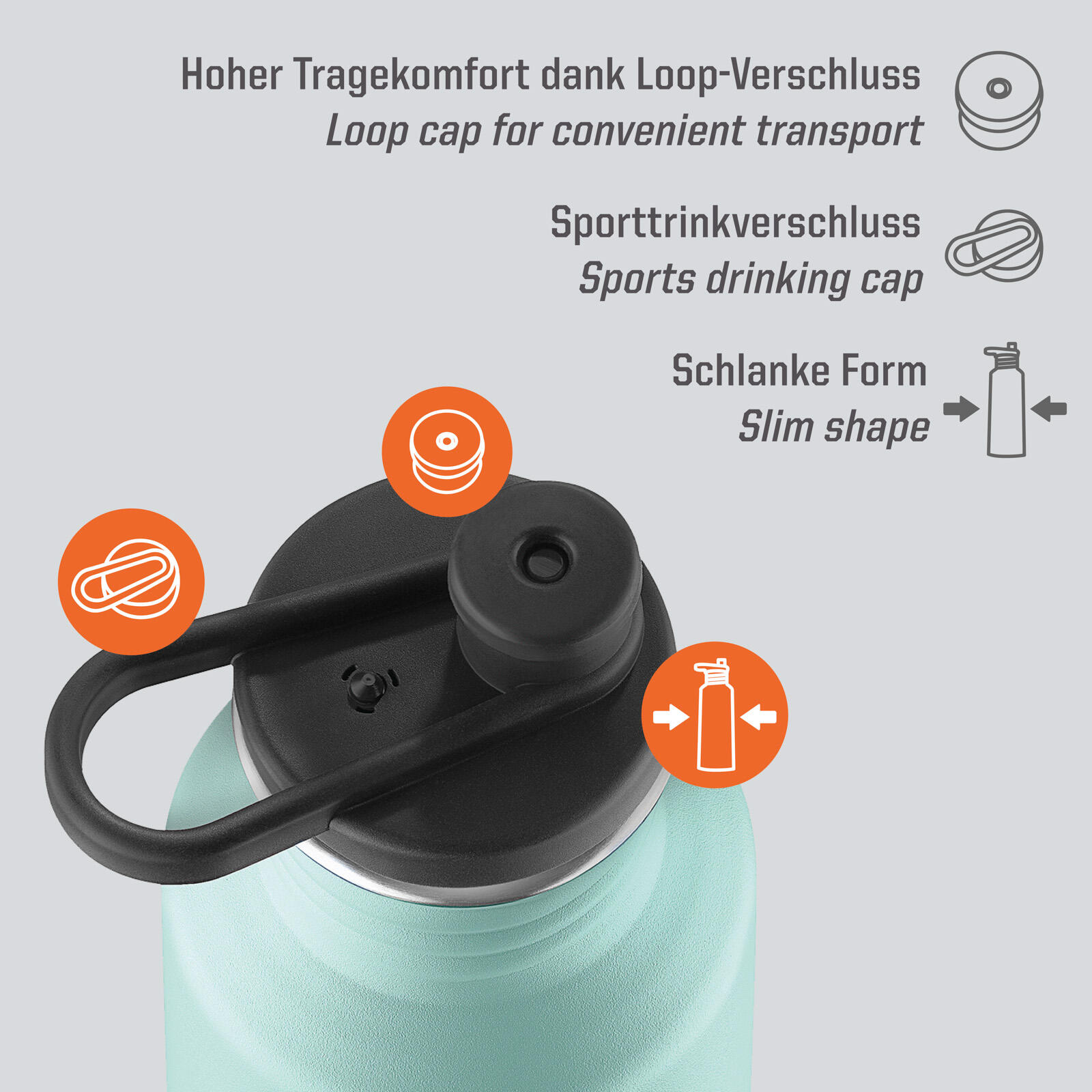 Bouteille de sport Pictor Bicyclette d'eau en acier inoxydable 4/7