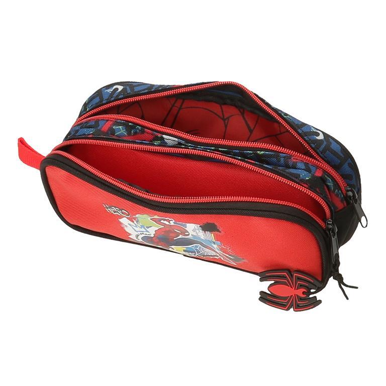 Estojo de dois compartimentos menino Marvel Spiderman Urban 9cm Vermelho 4/6