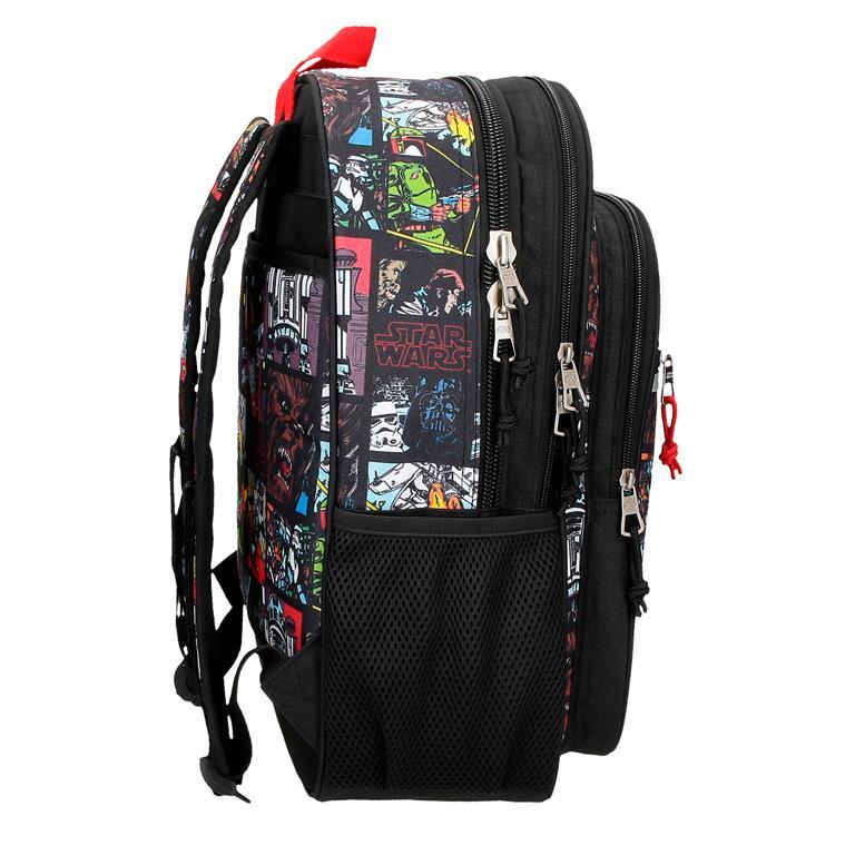 Mochila escolar Niño Star Wars Galactic Team dos compartimentos 40 cm Negro