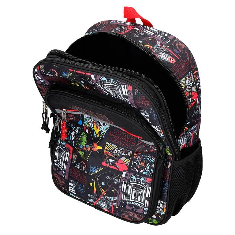 Mochila escolar Niño Star Wars Galactic Team dos compartimentos 40 cm Negro