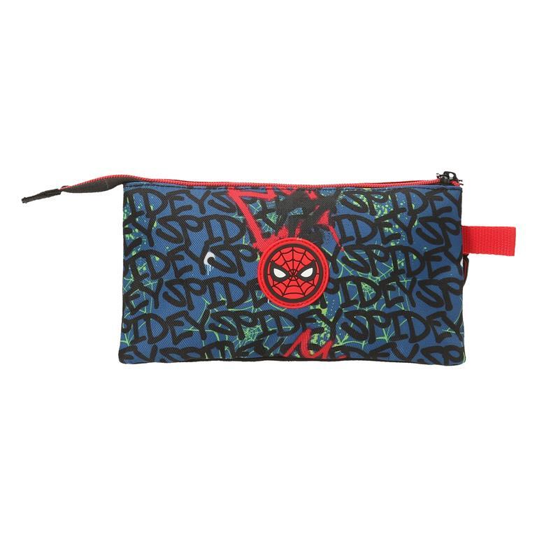 Estojo de três compartimentos menino Marvel Spiderman Urban 12cm Vermelho 3/6
