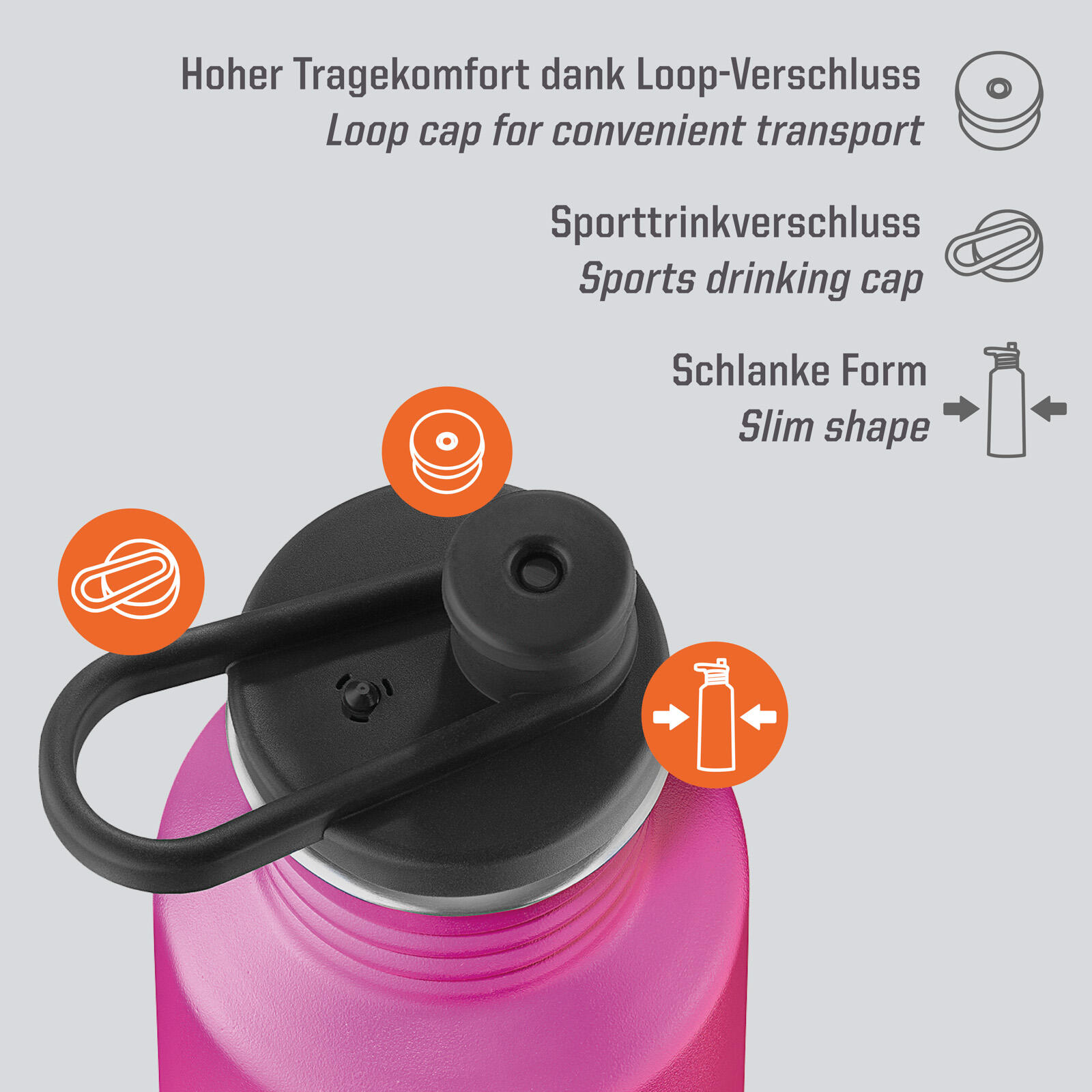 Sport drinkfles Pictor sportfles fiets bidon roestvrij staal 4/7