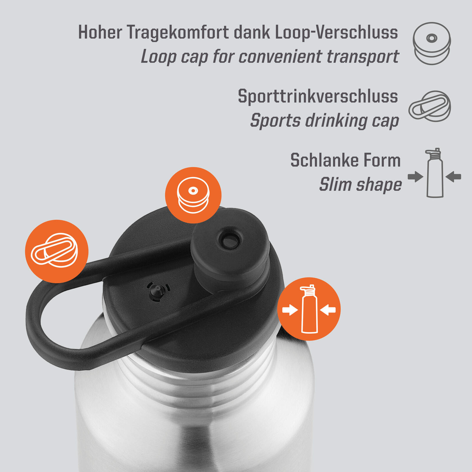 Bouteille de sport Pictor Bicyclette d'eau en acier inoxydable 4/7