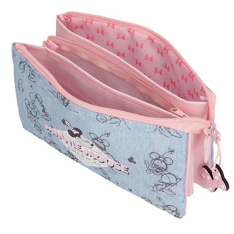 Astuccio tre scomparti Bambina Disney Minnie American Darling 12 cm Blu 4/5