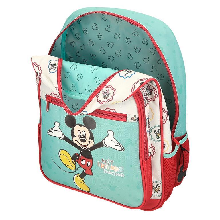 Mochila escolar  Disney Mickey Best Friends Together com carrinho 38cm 4/7