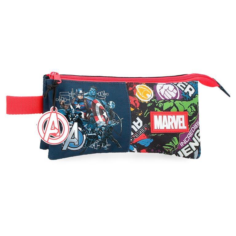 Estuche tres compartimentos Niño Marvel Legendary  12 cm Azul