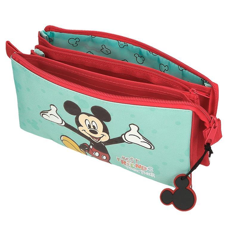 Estuche tres compartimentos Niño Disney Mickey best friends together Multicolor