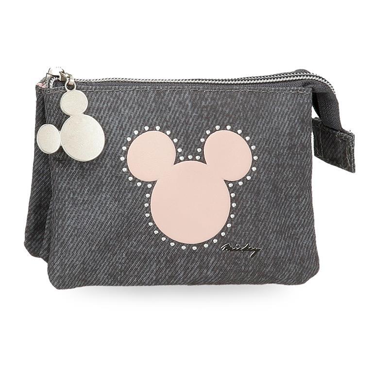 Monedero Niña Disney Mickey studs  10 cm negro