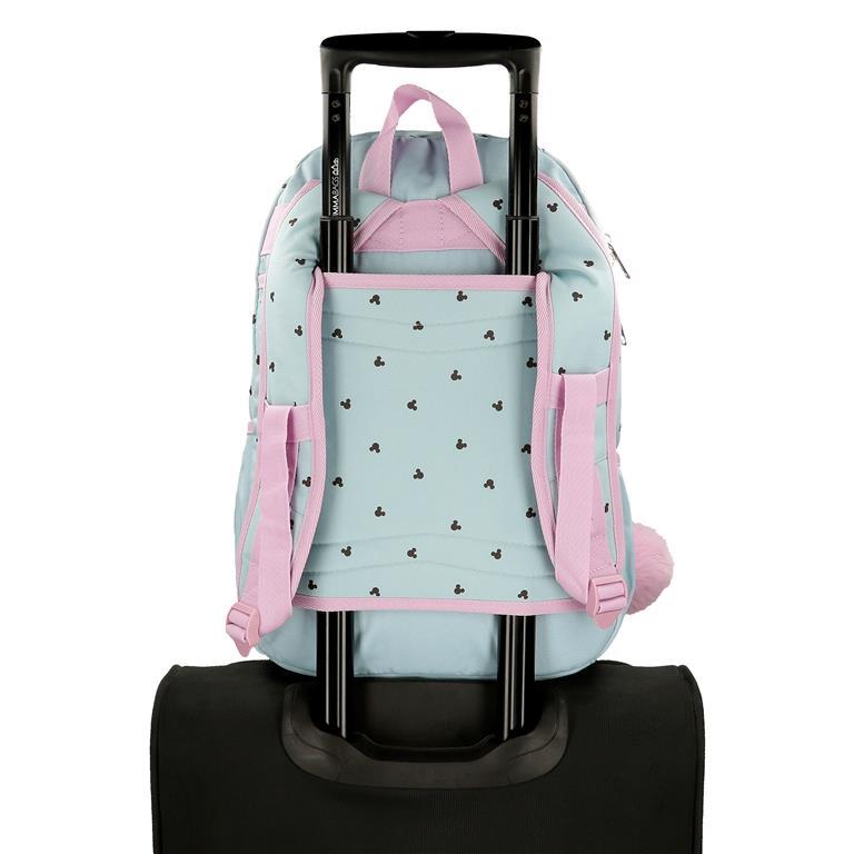 Mochila escolar Menina Disney Kisses M&M de dois compartimentos 44cm Azul 6/6