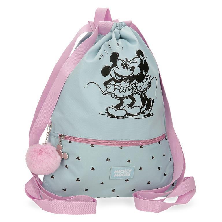 Mochila saco Niña Disney Kisses M&M  46 cm Azul