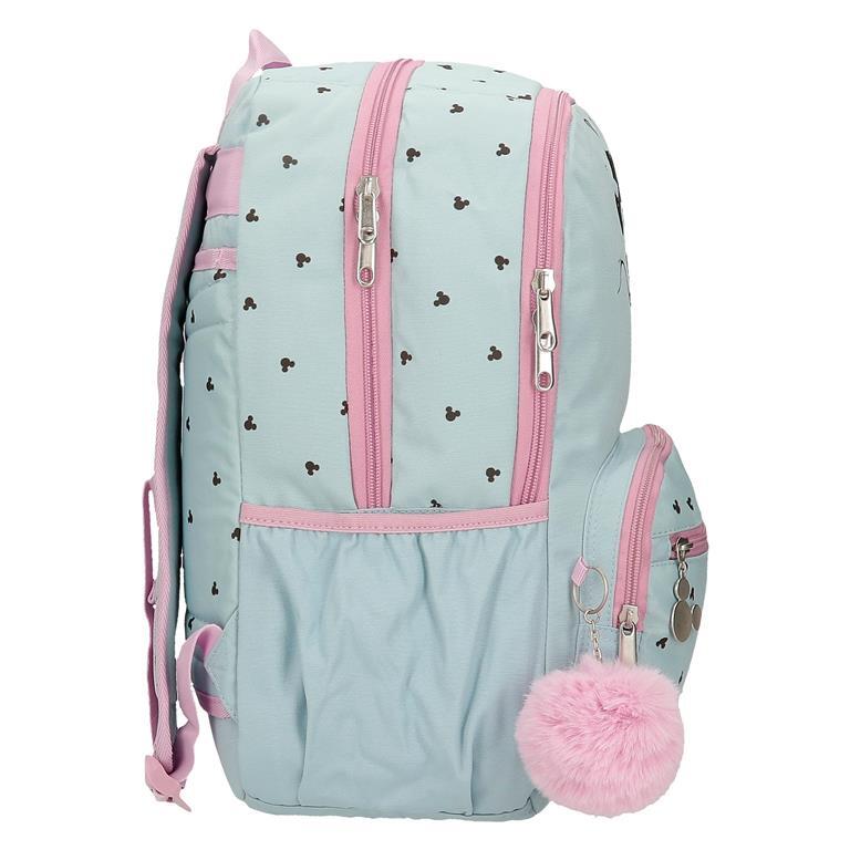 Mochila escolar Niña Disney Kisses M&M dos compartimentos 44 cm Azul