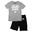 Set complet pentru copii din bumbac, cu tricou și pantaloni scurți Leone WACS