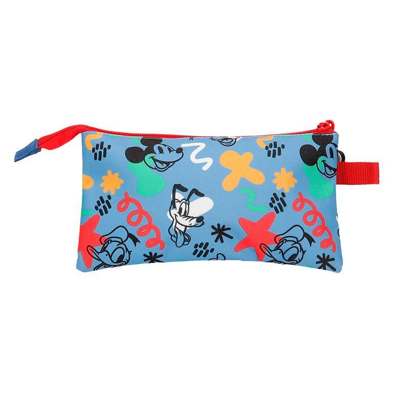 Estuche tres compartimentos Niño Disney Mickey Peek a Boo  12 cm Azul