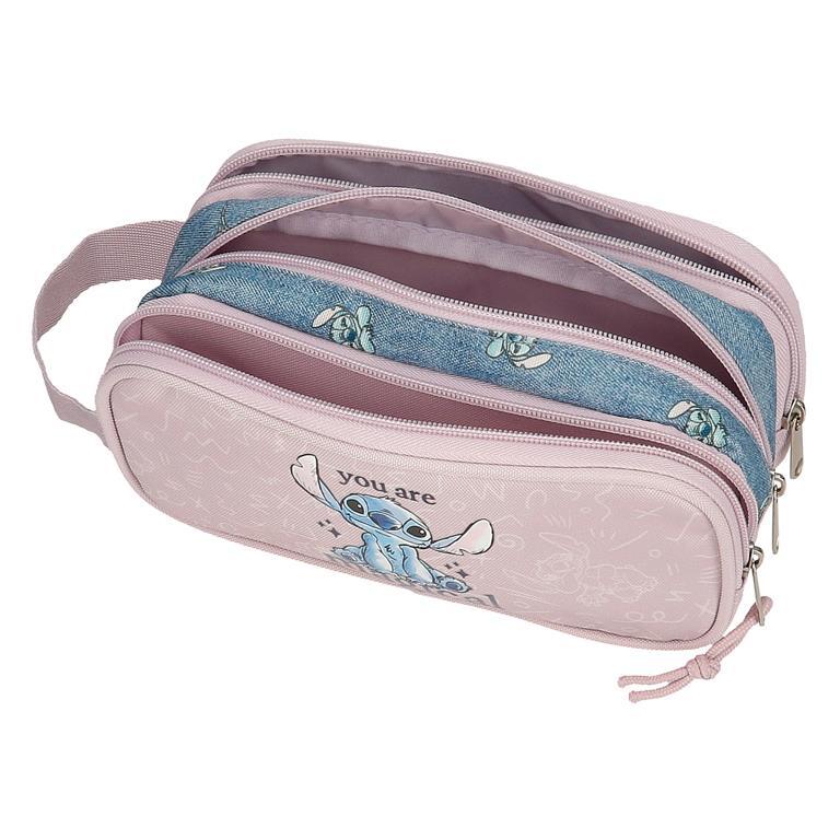 Estuche tres compartimentos Niña Disney Stitch You are magical  10 cm Azul