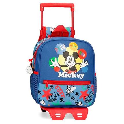 Sac à dos scolaire Garçon Disney Mickey Peek a Boo avec chariot 25 cm Bleu
