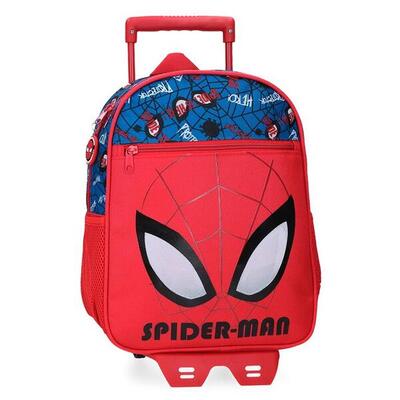 Mochila escolar Niño Marvel Spiderman Authentic con carro 33 cm Rojo