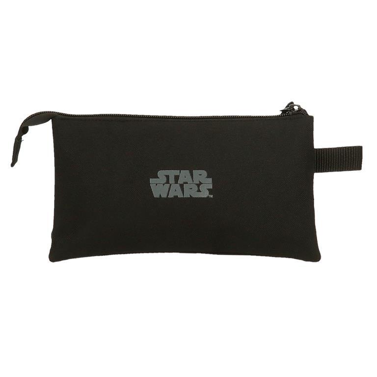 Estuche tres compartimentos Unisex  Star wars - R2D2  12 cm Negro