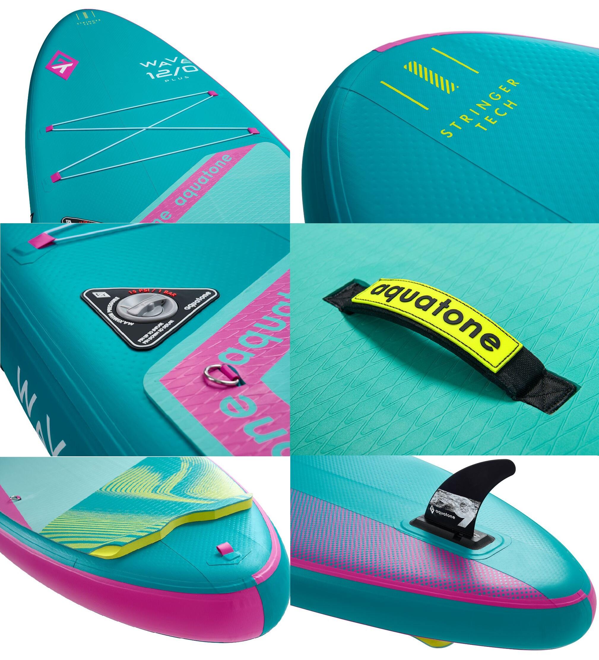 Pompowana deska sup do pływania Aquatone Wave 12.0 Allround zestaw 5/7