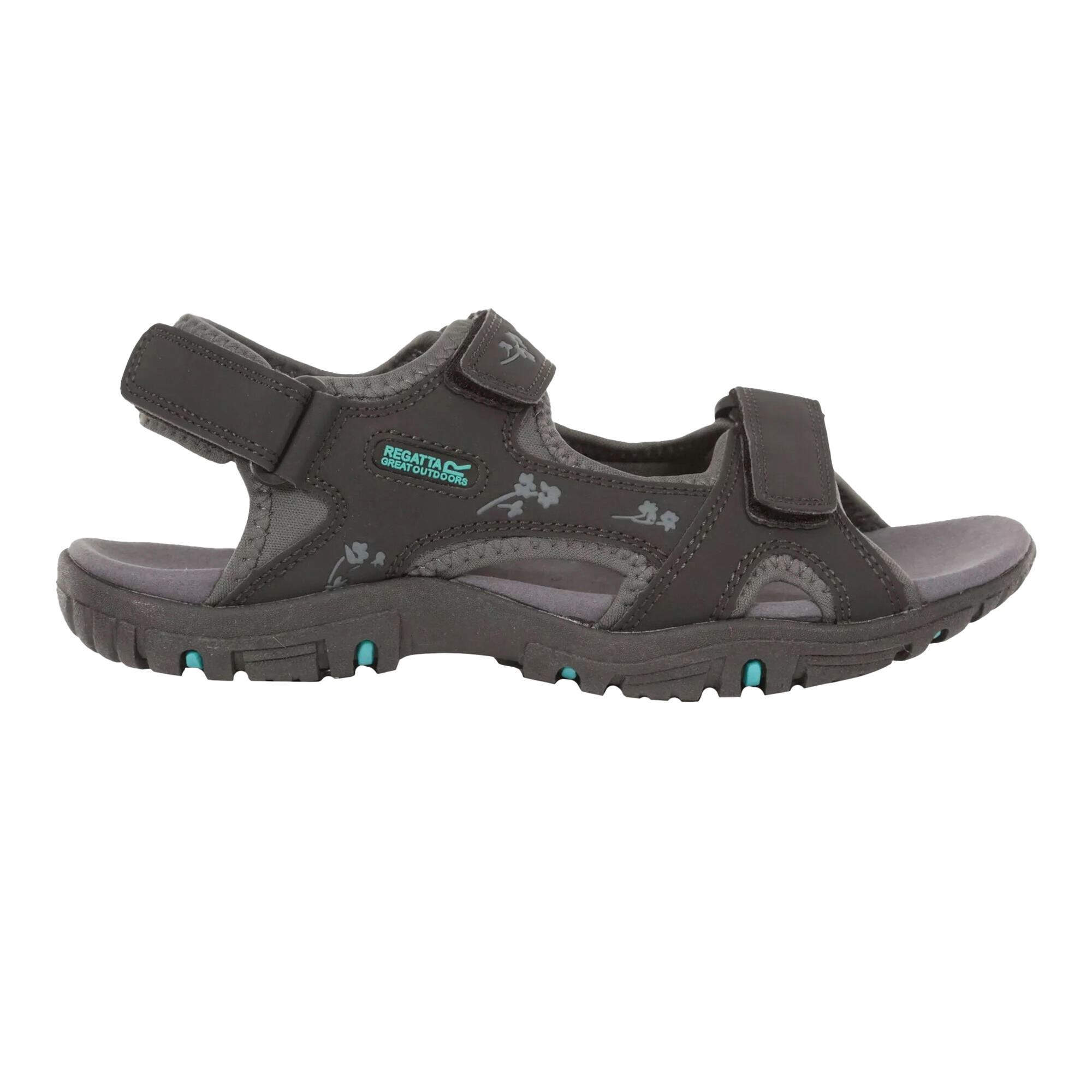 HARIS Women's Sandals (Grey/turquoise)