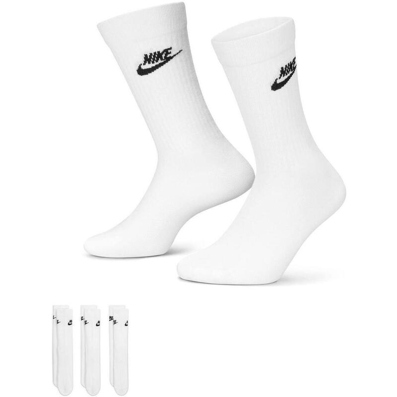 ZOKNI Nike Sportswear Everyday Essential Crew 3 Pairs, Fehér, Unisex