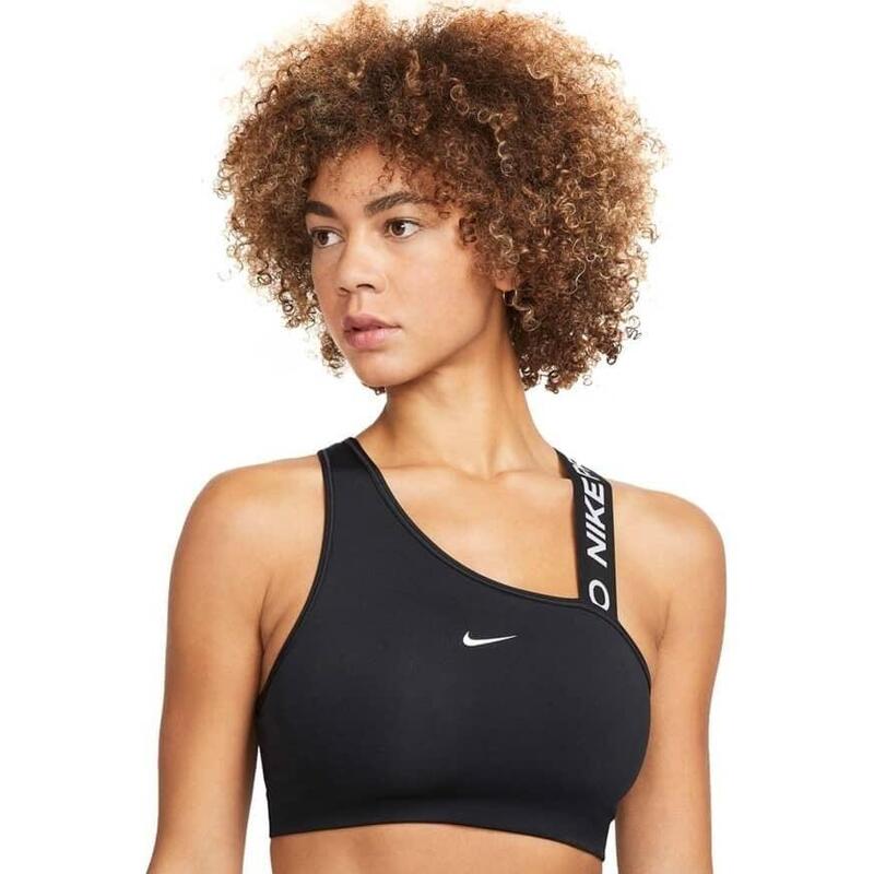 Bustiera femei Nike Dri-Fit Swoosh Medium Support 1 Piece, Negru