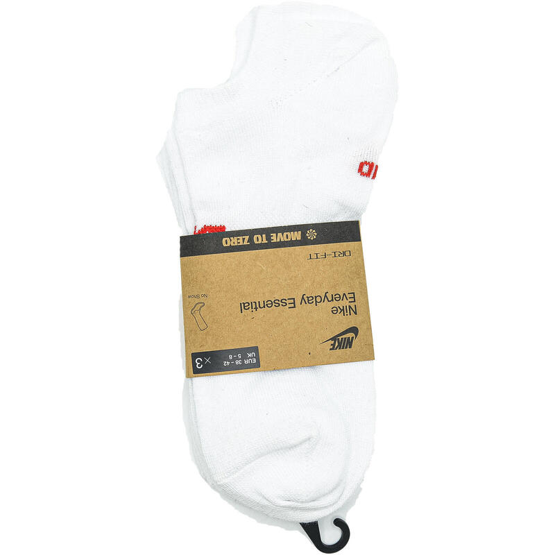 ZOKNI Nike Sportswear Everyday Essential No-Show Socks 3, Fehér, Unisex