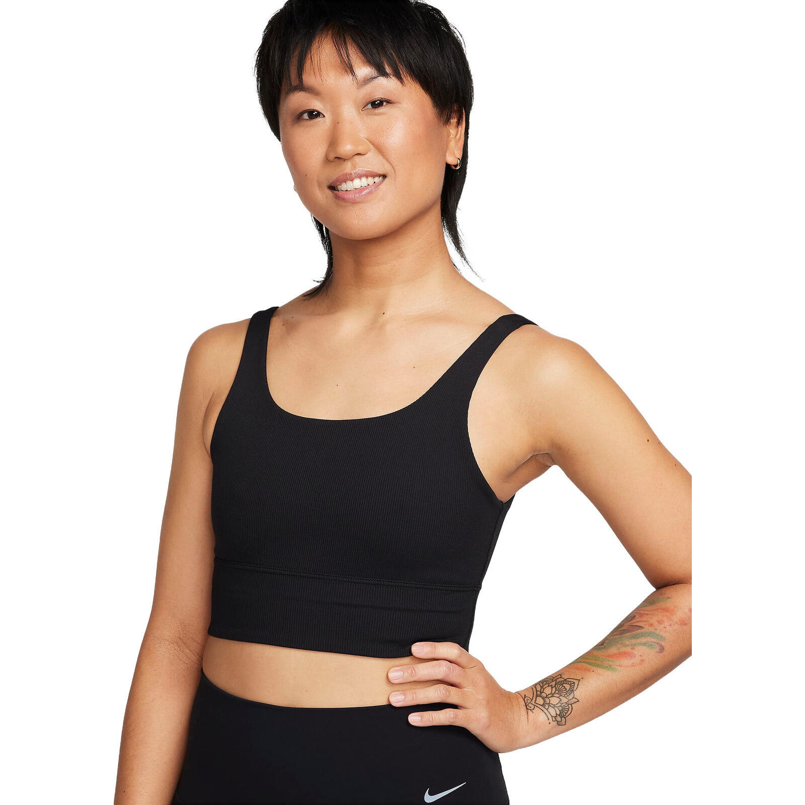NIKE Beha Nike Zenvy Rib, Zwart, Dames