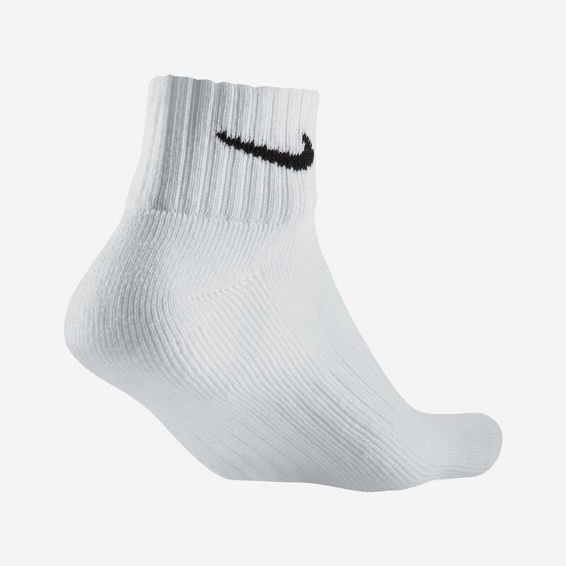 Sosete unisex Nike 3PPK Value Cotton Quarter, Alb