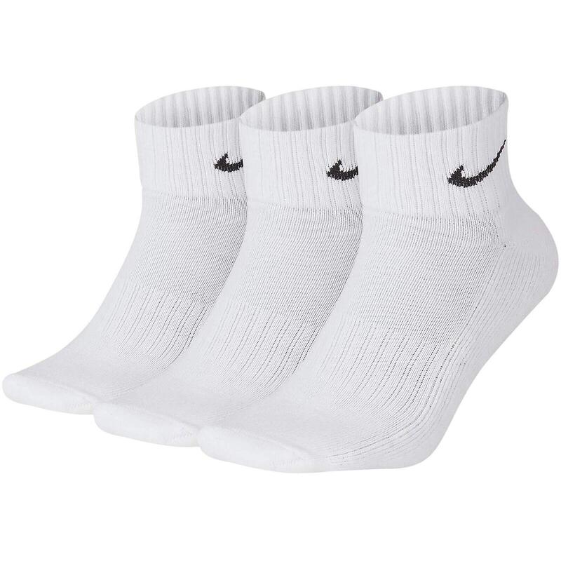 Sosete unisex Nike 3PPK Value Cotton Quarter, Alb