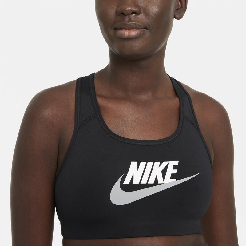 Melltartó Nike Swoosh Medium Support Graphic Sports Bra, Fekete, Nők